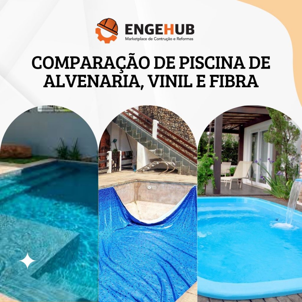 Piscina de alvenaria, vinil ou fibra: qual é a melhor para você?